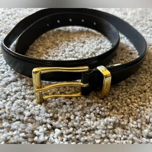 Polo by Ralph Lauren Black Leather Belt with Gold Buckle size 38/95